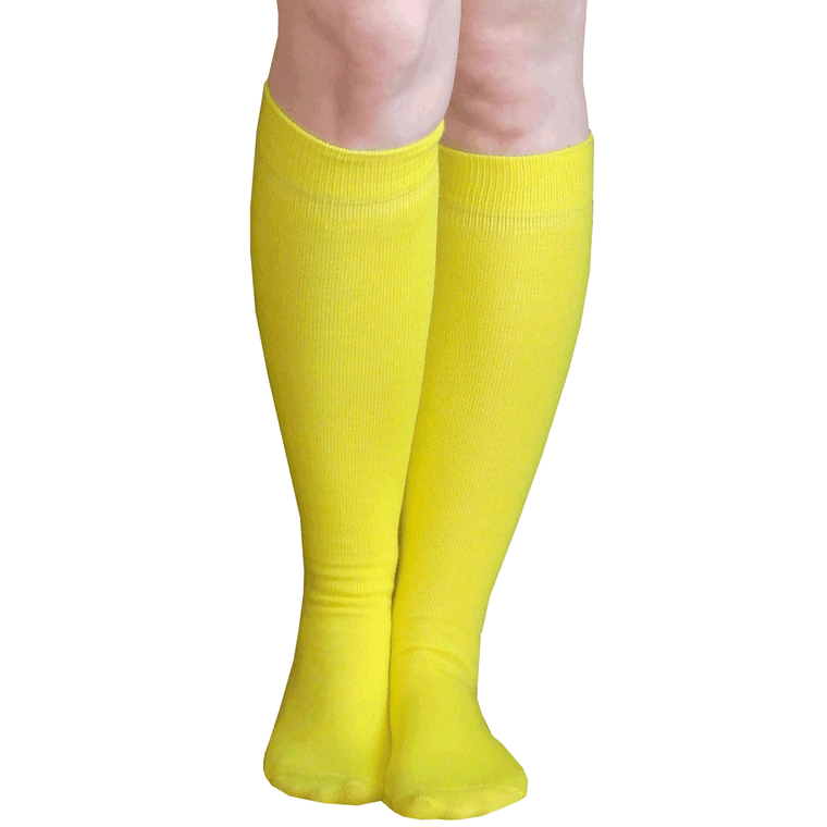 Thin Solid Yellow Knee Highs
