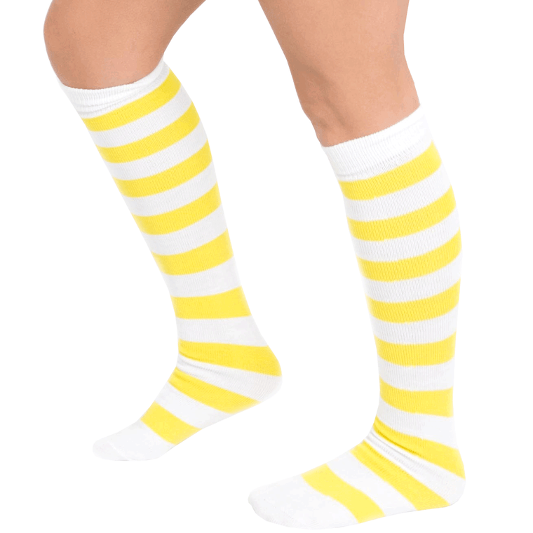 striped white/yellow socks