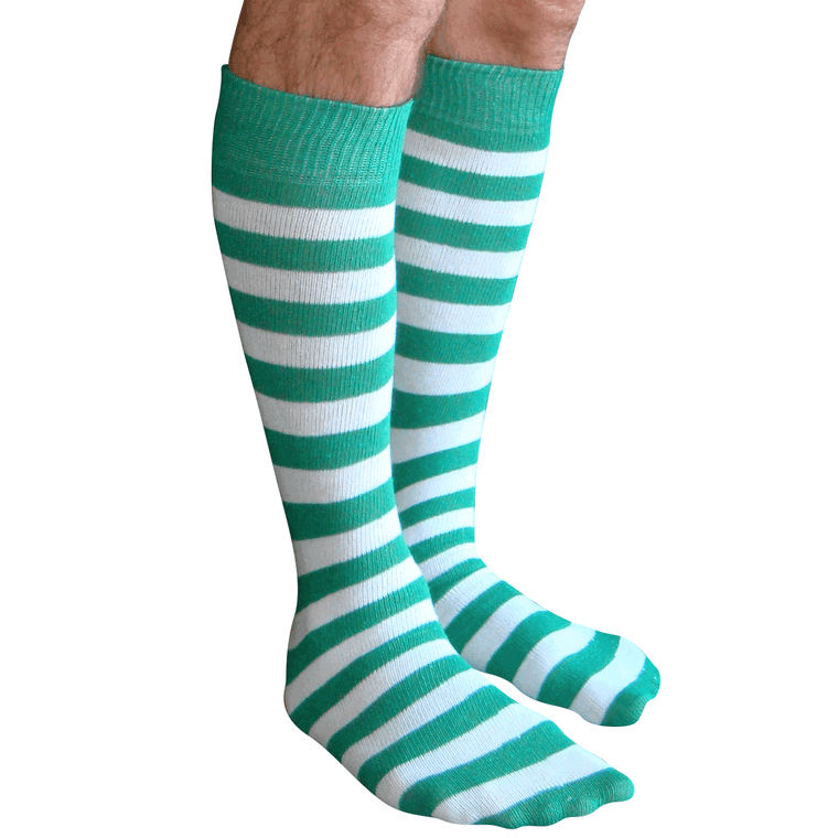 green and white striped mens socks