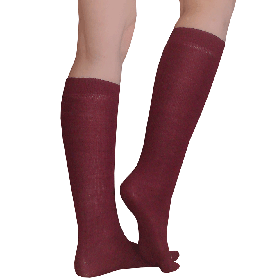 Thin Maroon Knee Highs