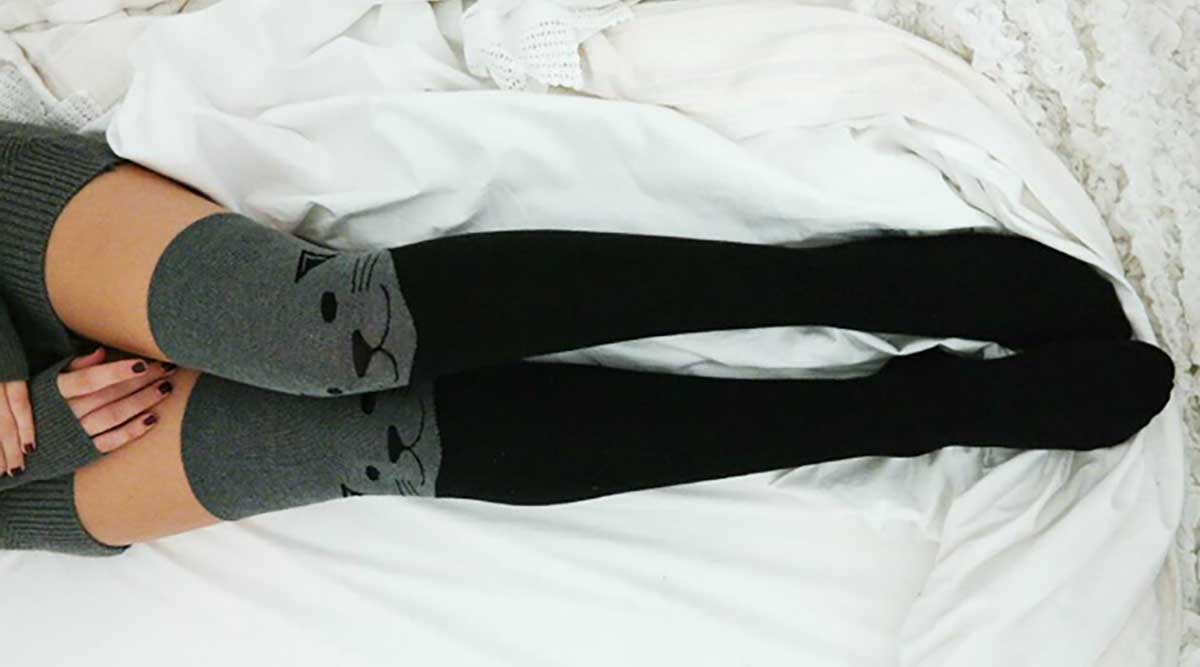 Cat Face Thigh Highs