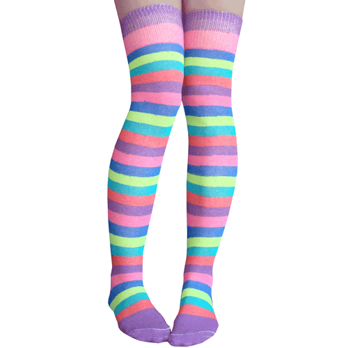 Grey Striped Stockings or Overknee Socks Stock Illustration