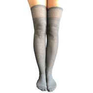 dark gray thigh highs