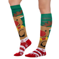 Socks with reindeer on them