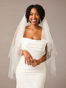 Two Layer Circle Cut Fingertip Bridal Veil | V2586F