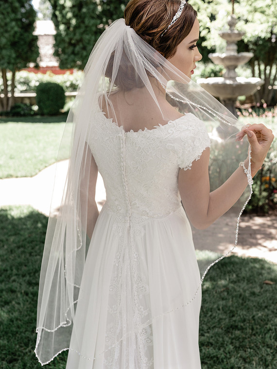 Single Tier Bridal Veil | V2091SF