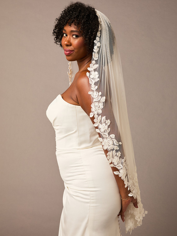 Single Fingertip Bridal Veil | V2682SF-L
