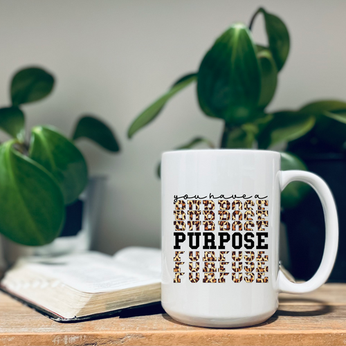 You Have Purpose Leopard Personalized Christian Bible Verse Mug