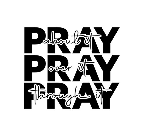 Pray Pray Pray Christian Iron On Vinyl Decal Transfers for T-shirts/Sweatshirts