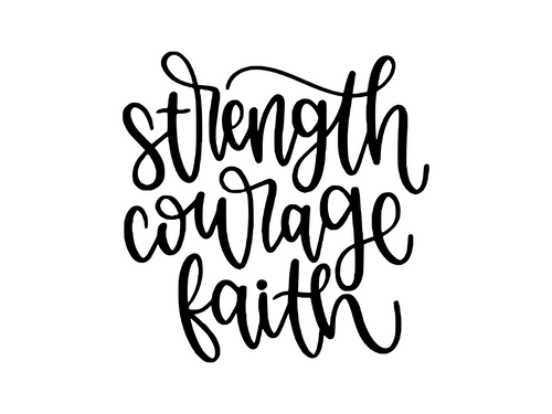Strength Courage Faith Christian Iron On Vinyl Decal Transfers for T-shirts/Sweatshirts