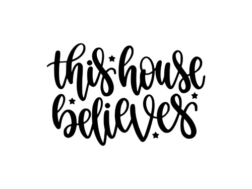 This House Believes Christian Iron On Vinyl Decal Transfers for T-shirts/Sweatshirts