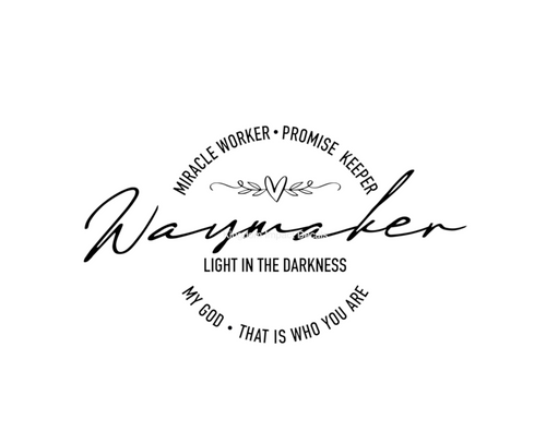 Waymaker Christian Iron On Vinyl Decal Transfers for T-shirts/Sweatshirts