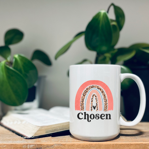 Chosen Rainbow Personalized Christian Bible Verse Mug