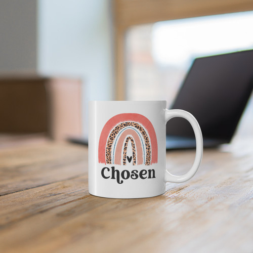 Chosen Rainbow Personalized Christian Bible Verse Mug