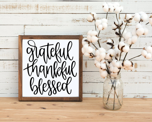 Grateful Thankful Blessed Christian Vinyl Decal Car | Mug | Window | Farmhouse Decal Sticker