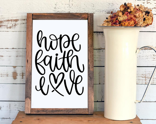 Hope Faith Love Christian Vinyl Decal Car | Mug | Window | Farmhouse Decal Sticker