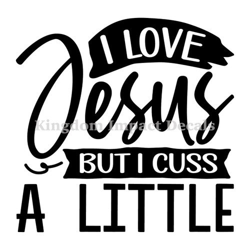 I Love Jesus But I Cuss A Little Christian Iron On Vinyl Decal Transfers for T-shirts/Sweatshirts