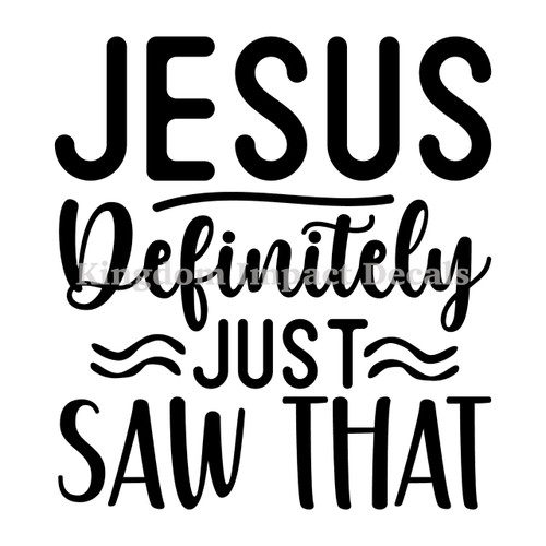 Jesus Definitely Just Saw That Christian Iron On Vinyl Decal Transfers for T-shirts/Sweatshirts