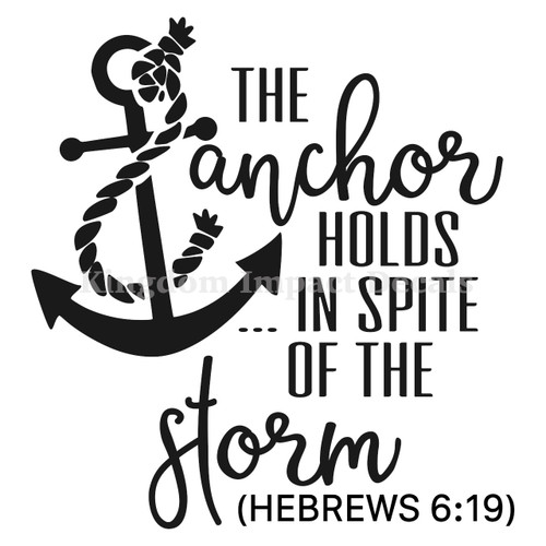 The Anchors Hold Hebrews 6:19 Christian Iron On Vinyl Decal Transfers for T-shirts/Sweatshirts