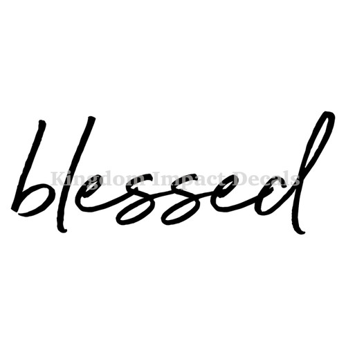 Blessed Cursive Christian Iron On Vinyl Decal Transfers for T-shirts/Sweatshirts