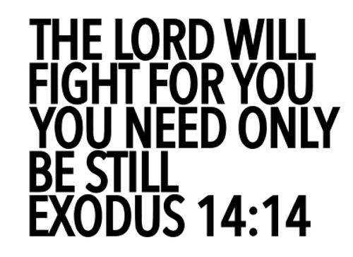The Lord Will Fight For You Exodus 14:14 Christian Iron On Vinyl Decal Transfers for T-shirts/Sweatshirts