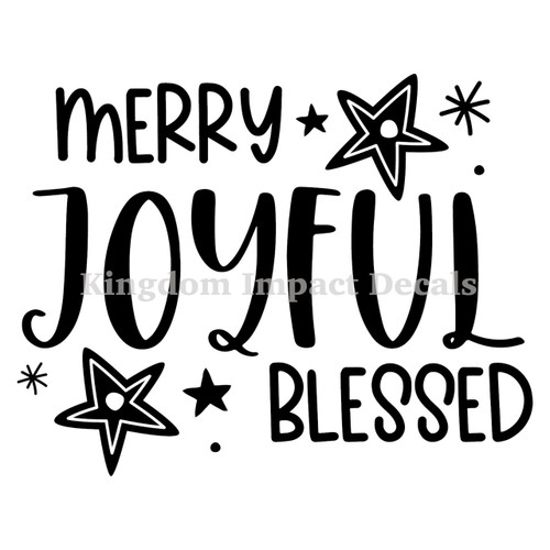 Merry Joyful Blessed Iron On Vinyl Decal Transfers for T-shirts/Sweatshirts