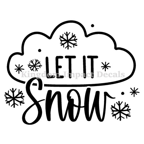 Let It Snow Cloud Iron On Vinyl Decal Transfers for T-shirts/Sweatshirts
