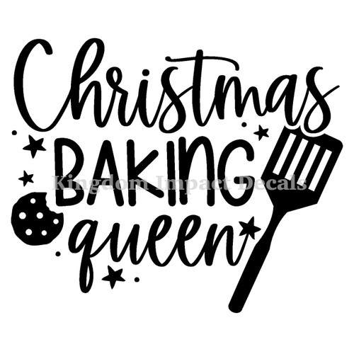 Christmas Baking Queen Iron On Vinyl Decal Transfers for T-shirts/Sweatshirts