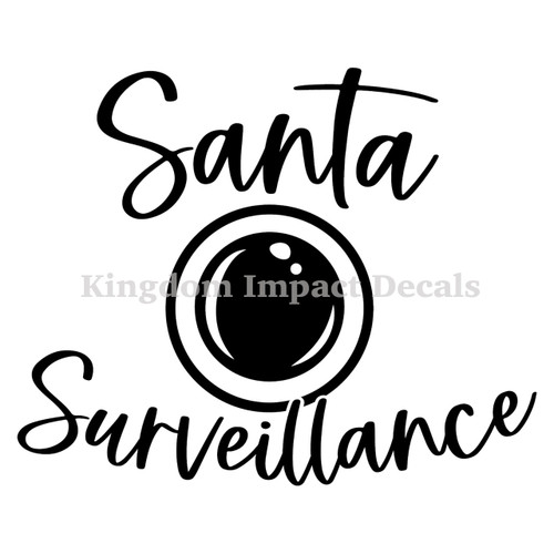 Santa Surveillance Christmas Iron On Vinyl Decal Transfers for T-shirts/Sweatshirts