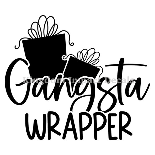 Gangsta Wrapper Christmas Iron On Vinyl Decal Transfers for T-shirts/Sweatshirts