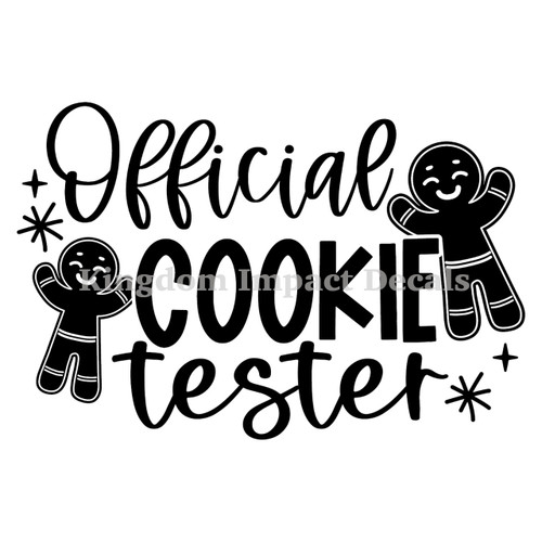 Official Cookie Tester Christmas Iron On Vinyl Decal Transfers for T-shirts/Sweatshirts