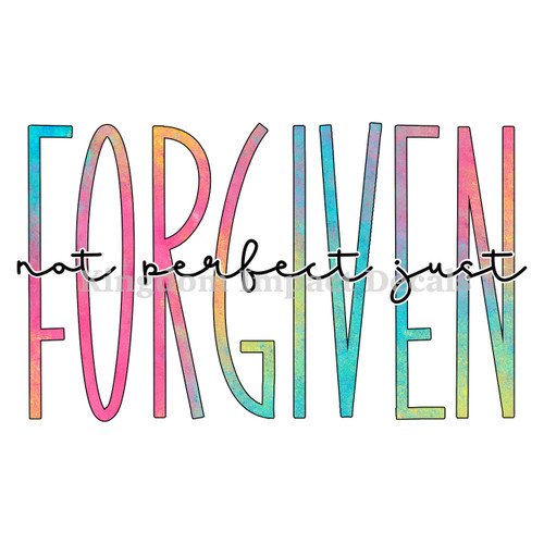 Not Perfect Just Forgiven Rainbow Christian DTF Sublimation Decal Transfer Shirts