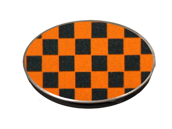 TMS Micro™  Orange & Black Checker | Figure Skating Spinner TMSMicro-OBC The Mad Spinner