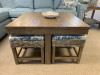 HTC752 Hassock Table w/ Upholstered Ottomans