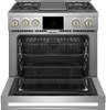 ZDP364NDTSS Monogram 36" Dual-Fuel Professional Range with 4 Burners and Griddle (Natural Gas)