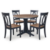 D502 Landocken Natural/Navy Dining Set