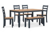 D399-325 Natural/Navy Dining Set