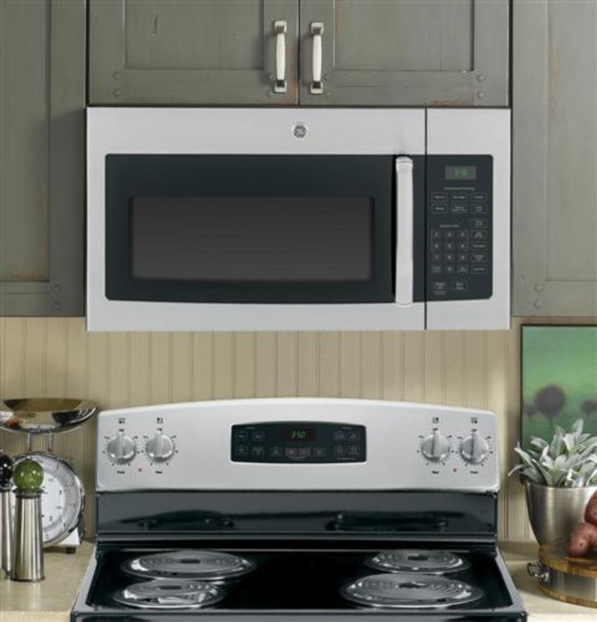 Ge 1 6 Cu Ft Stainless Steel Over The Range Microwave Oven