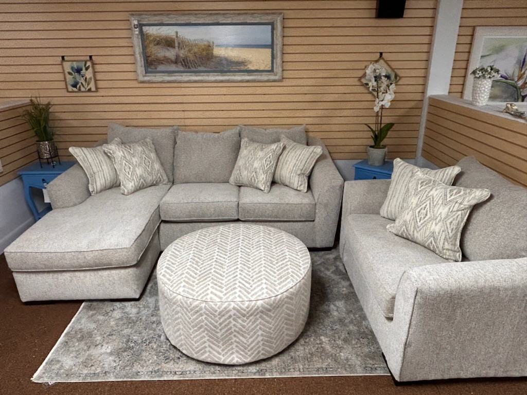 Fusion 9778 Sofa with Chaise Vibrant Oatmeal - Manteo Furniture