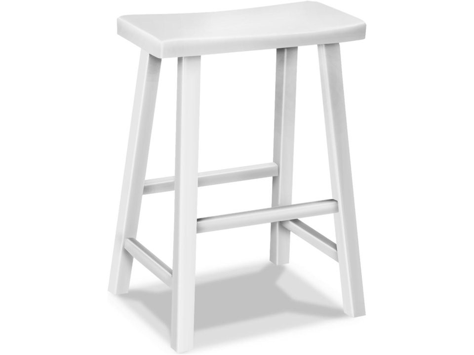 John Thomas White Counter Saddle Stool - Manteo Furniture & Appliance