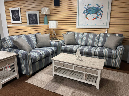 S402 Azore Sea - Sunbrella Stripe