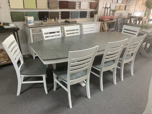 Cosmopolitan Heather Gray/White Dining Set