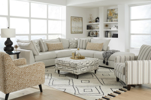 Fusion Durango Pewter Modular Sectional w/ Ottoman