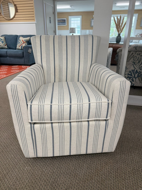 Jofran Blakely Blue Stripe Swivel Chair