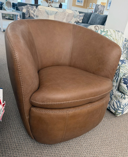 Kierreys Caramel Leather Swivel Chair
