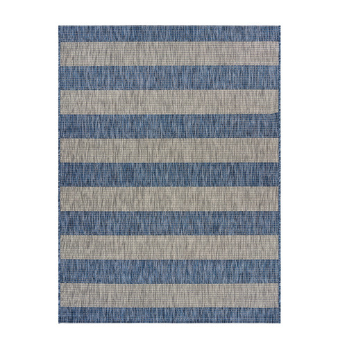 LR Home Catalina Navy/Gray Stripe Rug