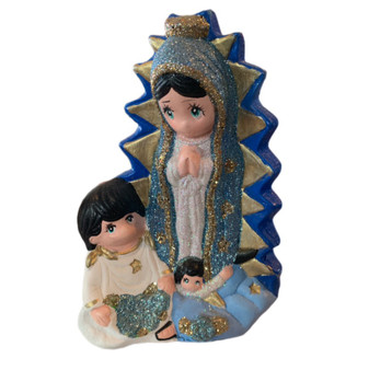 alcancia, gesso, yeso, virgen de guadalupe, juan diego, piggy bank, blue, azul