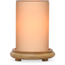 Black Drip Candle Simmering Light with Wood Grain Base - Pink