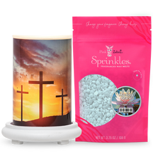 Hope on the Hill Simmering Light Bundle with Wood Grain Base