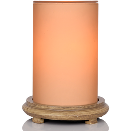Candleglow Simmering Light with Wood Grain Base